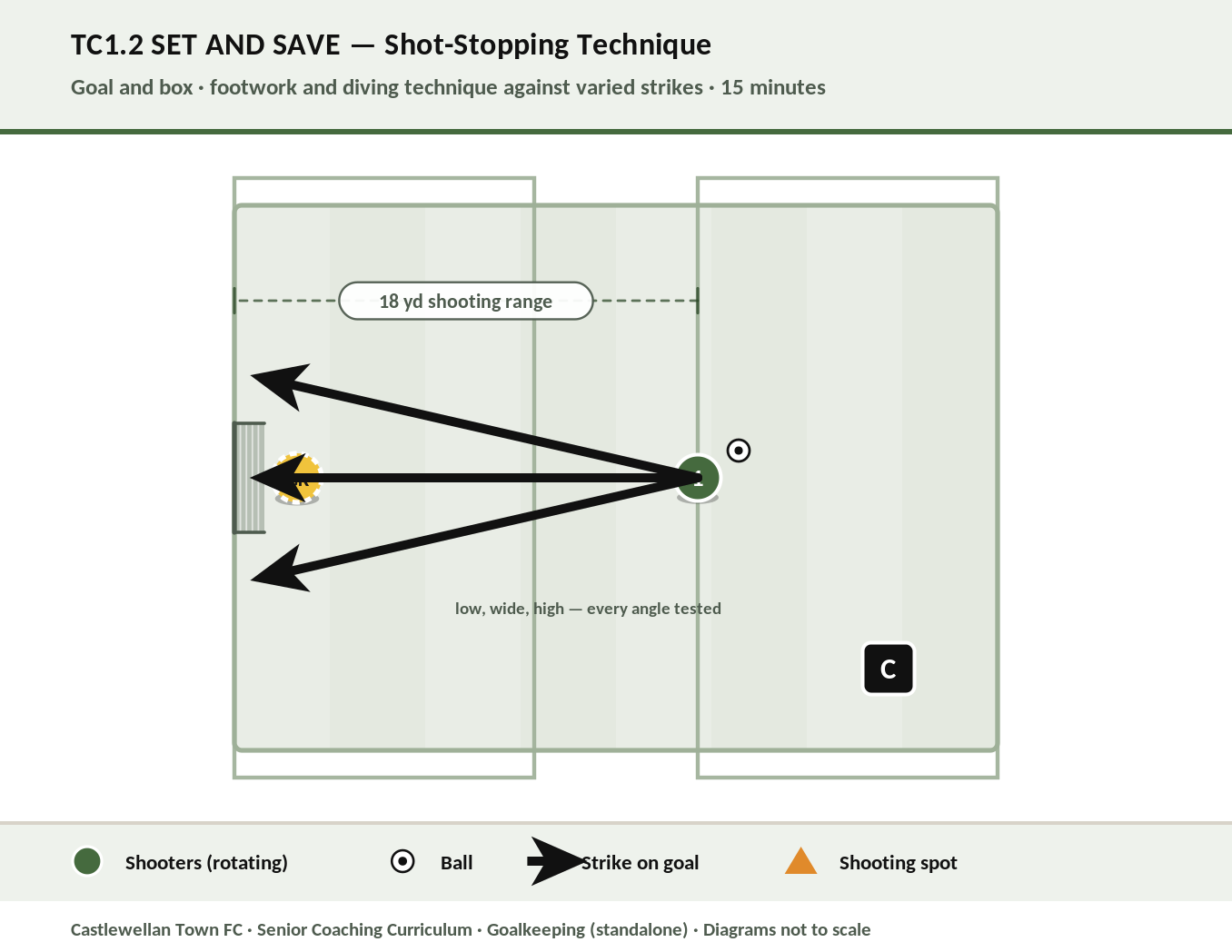 Set and Save — shot-stopping technique against varied strikes diagram